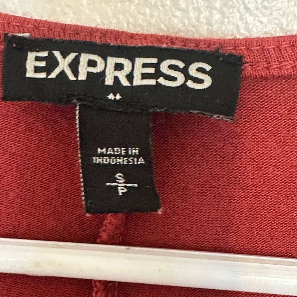 Express Burnt Orange Criss Cross V-Neck Long Sleeve Mini Dress | Size Small NWOT - Picture 4 of 5